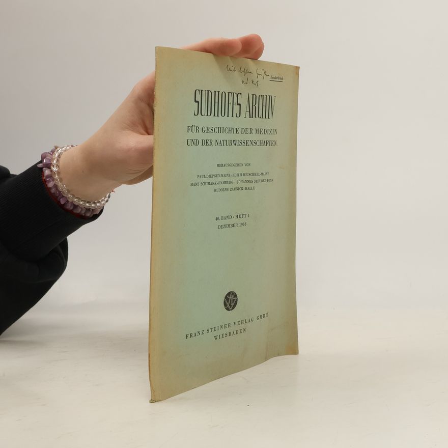 Autorenkollektiv Sudhoffs Archiv für Geschichte der Medizin und der Naturwissenschaften