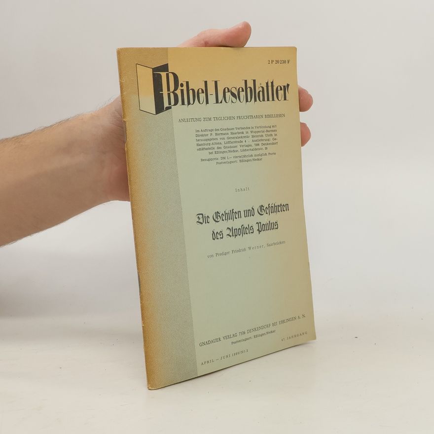 Prediger Friedrich Werner Bibel-Leseblatter