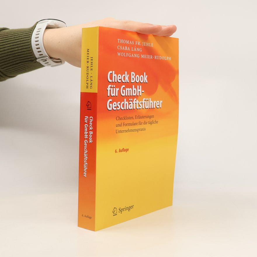 Wolfgang Meier-Rudolph Check Book für GmbH-Geschäftsführer