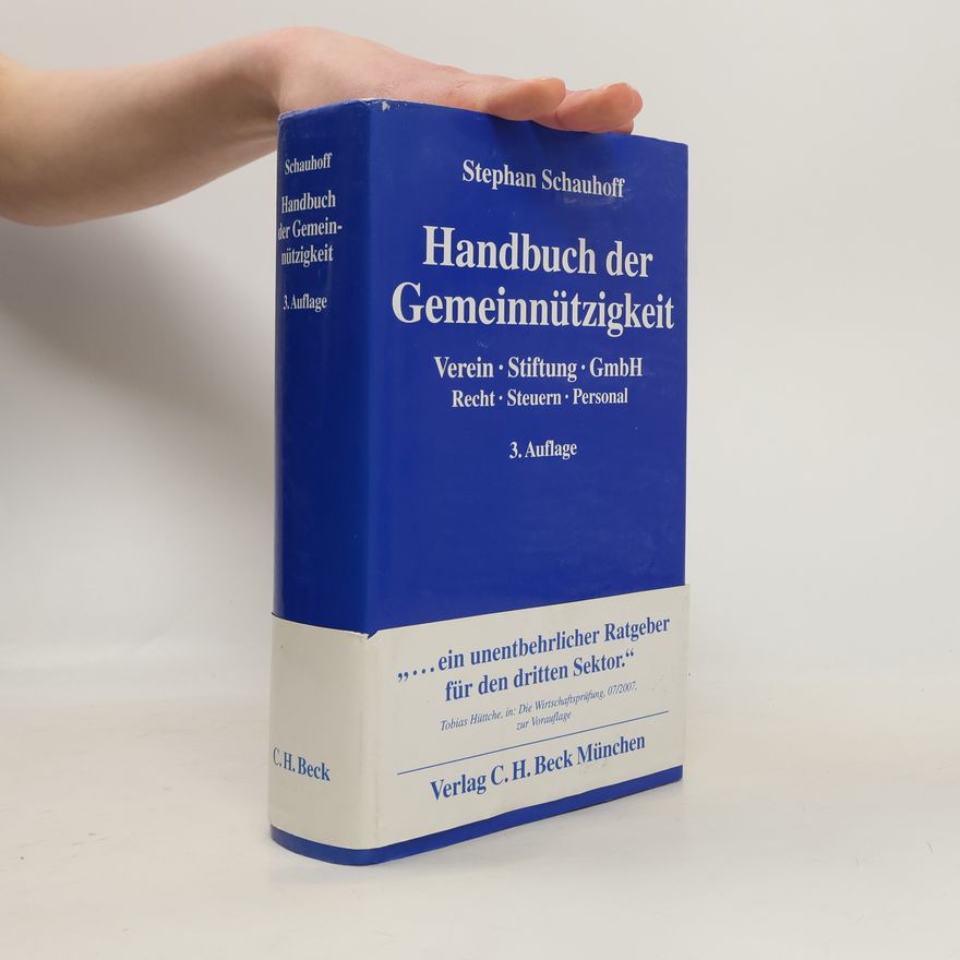 Stephan Schauhoff Handbuch der Gemeinnützigkeit