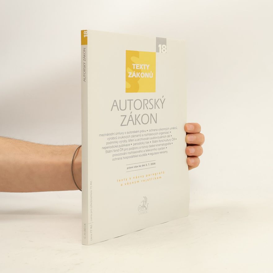 Česko Texty zákonů - 18: Autorský zákon
