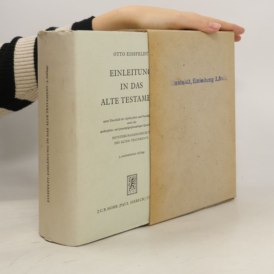 Otto Eissfeldt Einleitung in das Alte Testament