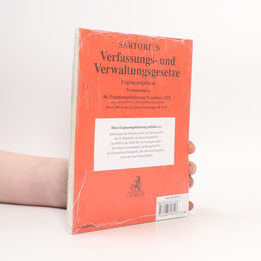 Sartorius Sartorius Verfassungs- und Verwaltungsgesetze. Ergänzungsband 46. Ergänzungslieferung