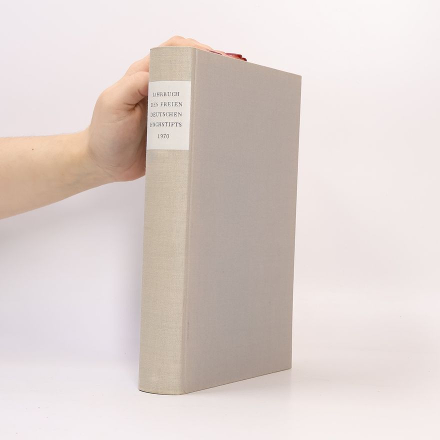 Collectif d'auteurs Jahrbuch des freien deutschen Hochstifts 1970