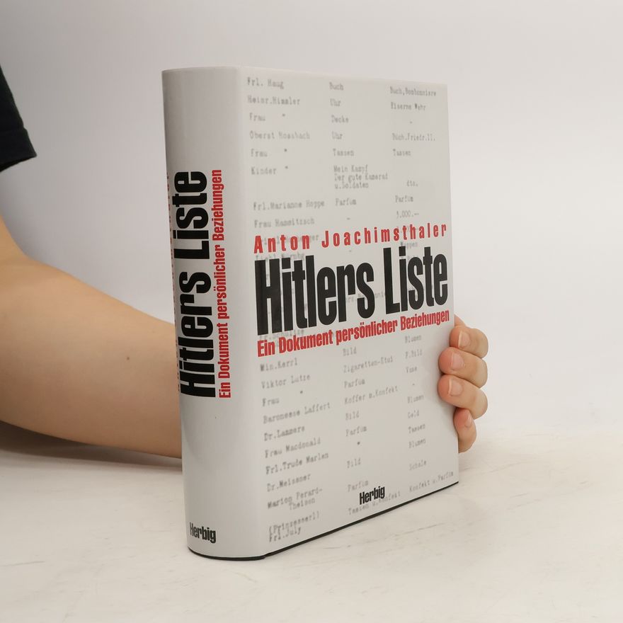 Anton Joachimsthaler Hitlers Liste