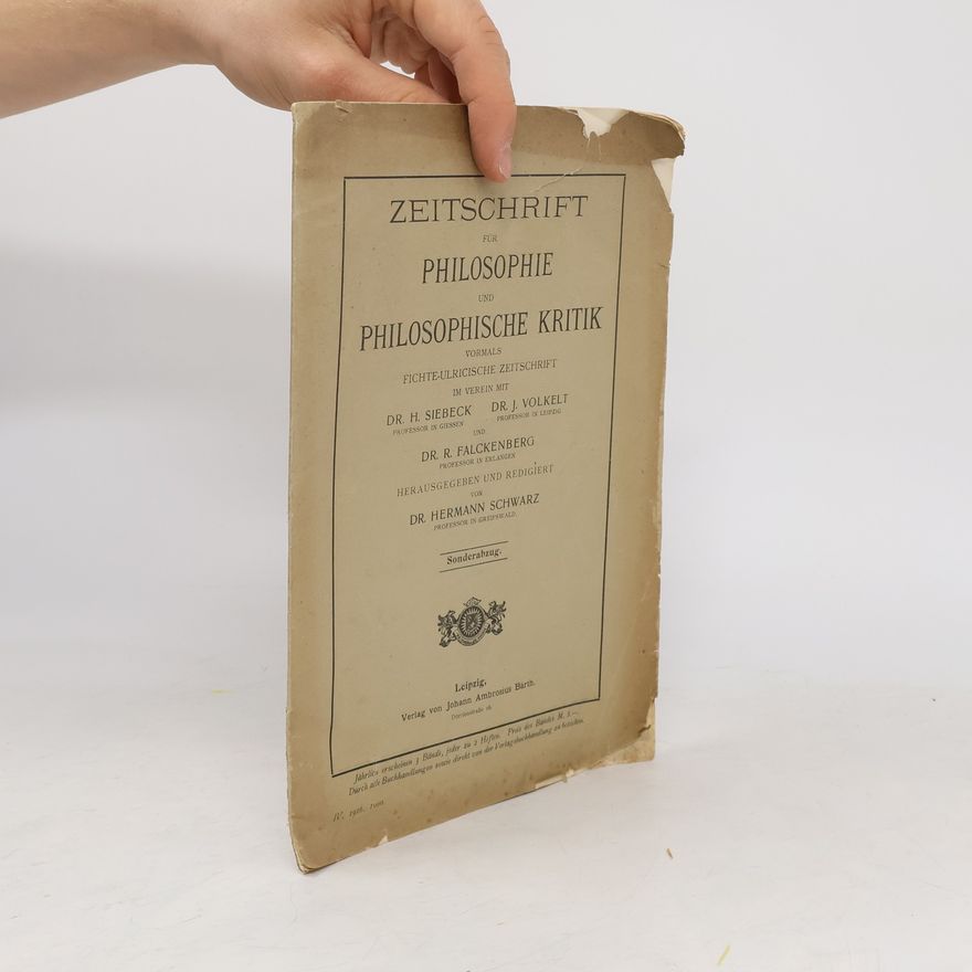 Collectif d'auteurs Zeitschrift Für Philosophie Und Philosophische Kritik