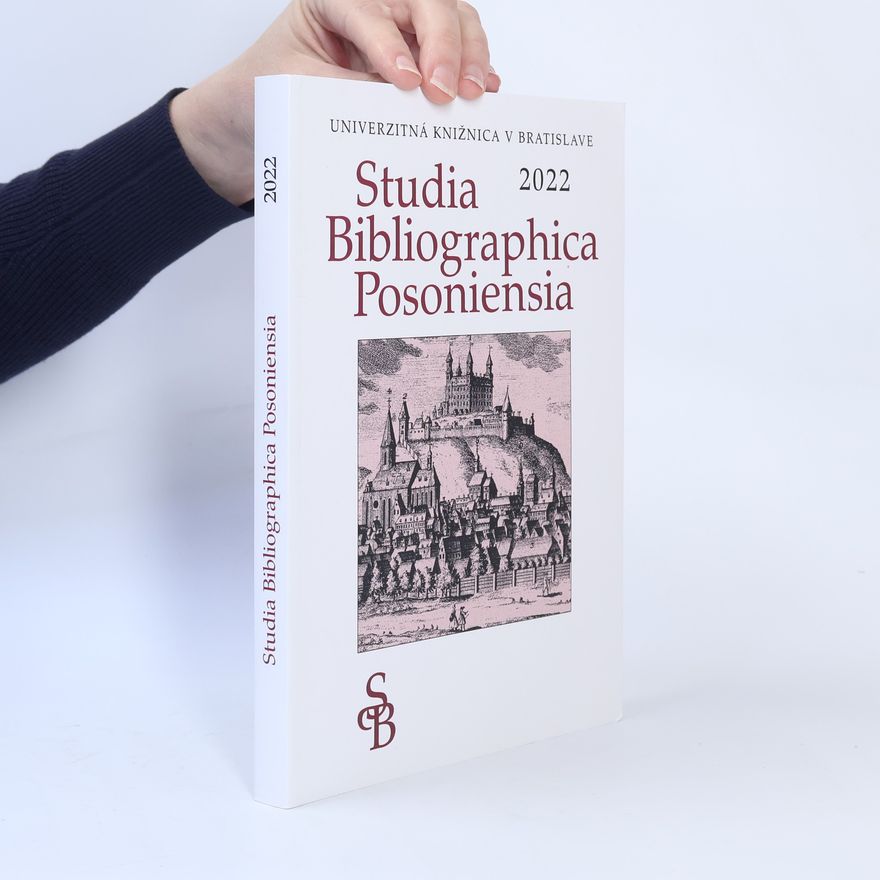 Miriam Ambrúžová Poriezová Studia Bibliographica Posoniensia 2022