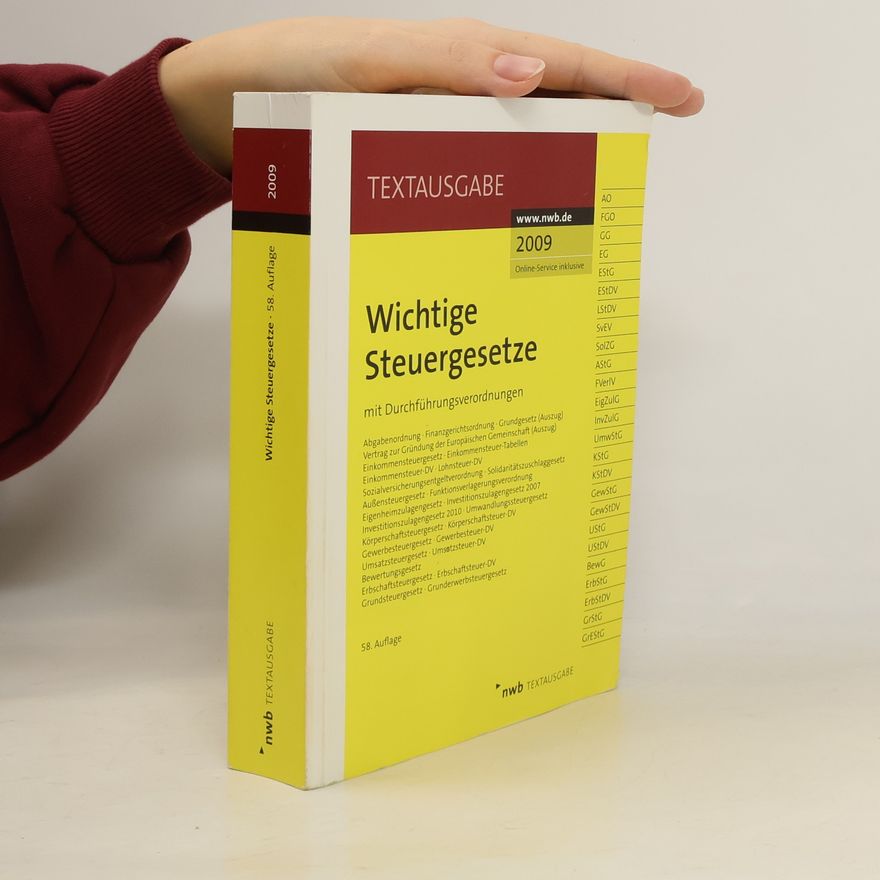 NWB Redaktion Textausgabe: Wichtige Steuergesetze