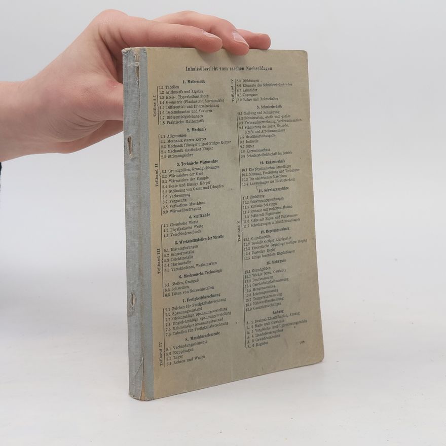 W. Schumacher Kröners Taschenbuch der Maschinentechnik I. Teil IV.