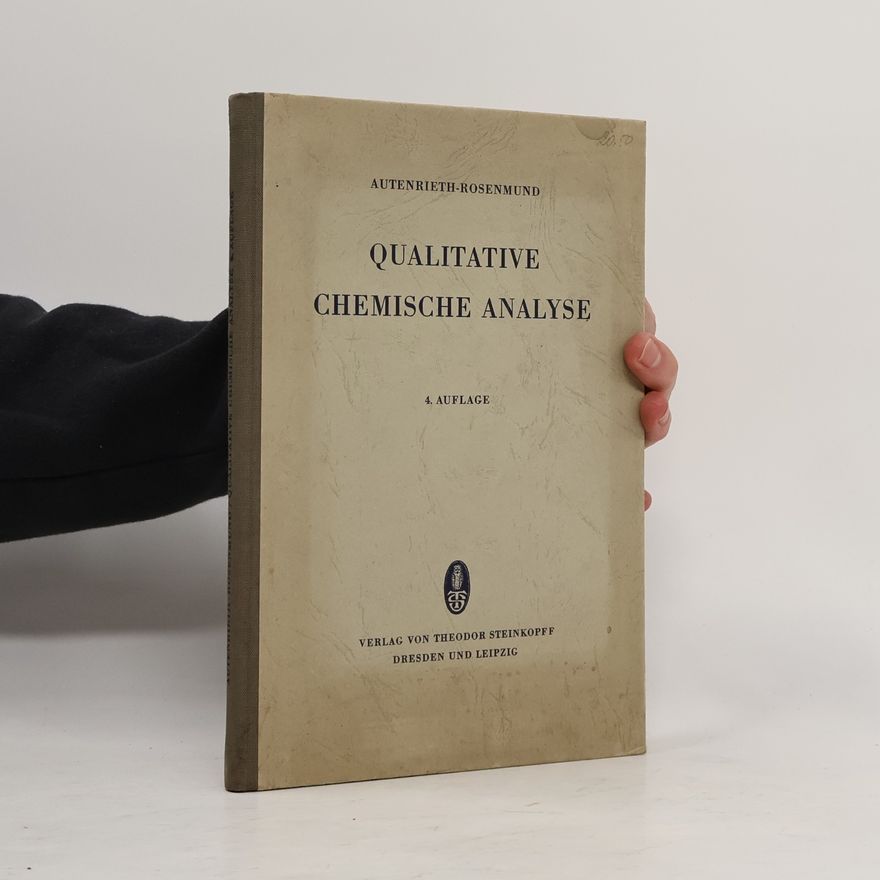Karl W. Rosenmund Qualitative Chemische Analyse