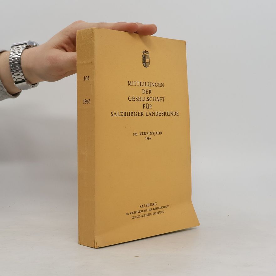 Various authors Mitteilungen der Gesellschaft für Salzburger Landeskunde