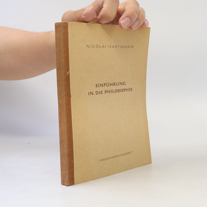 Nicolai Hartmann Einführung in die Philosophie
