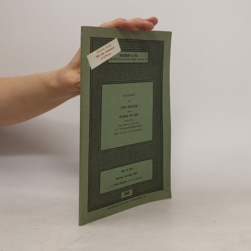 AA.VV. Catalogue of Fine Pewter and Works of Art
