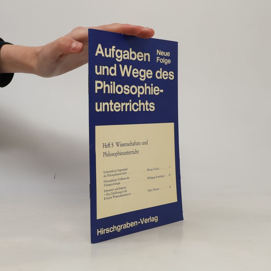 Klaus Schmitz Wissenschaften und Philosophieunterricht