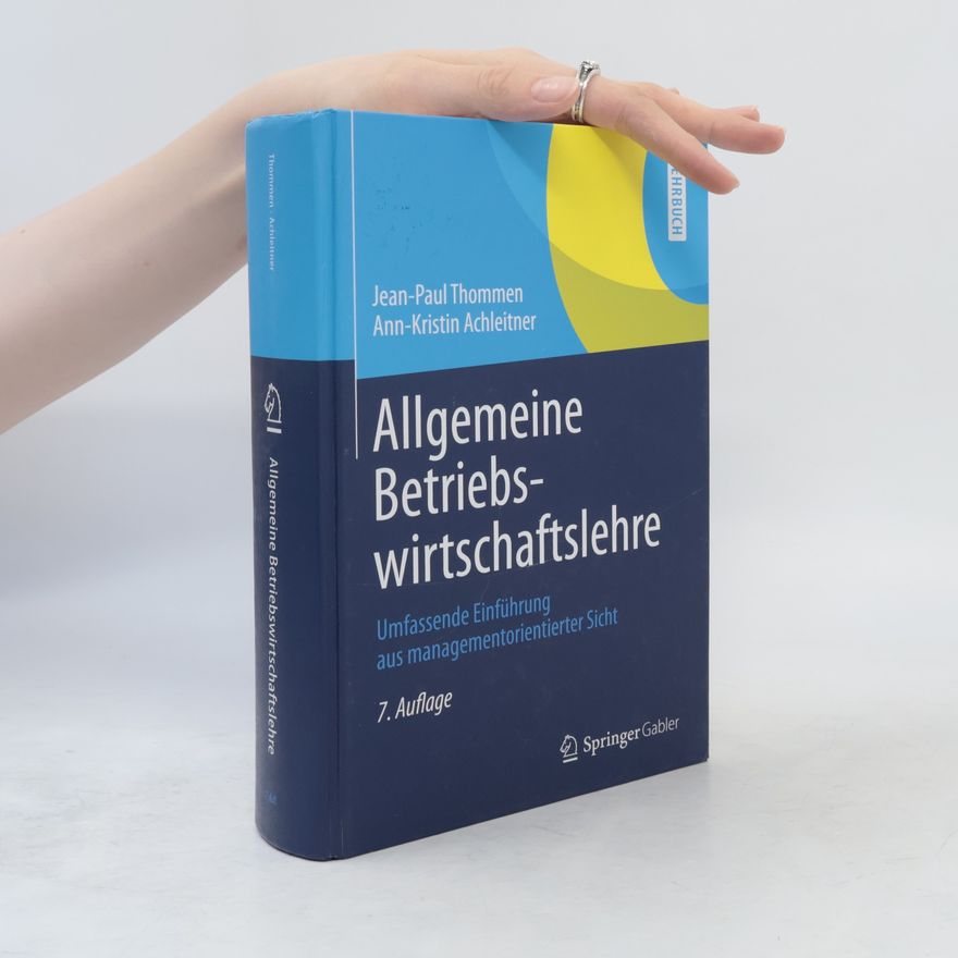 Jean-Paul Thommen Allgemeine Betriebswirtschaftslehre