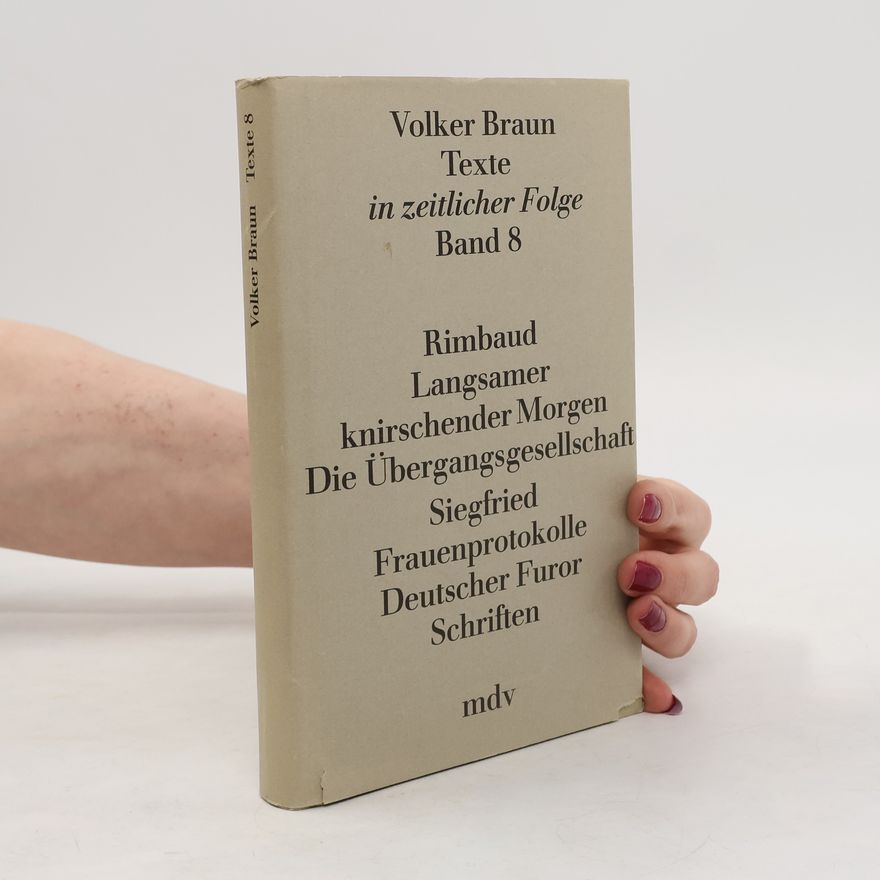 Volker Braun Texte in zeitlicher Folge 8