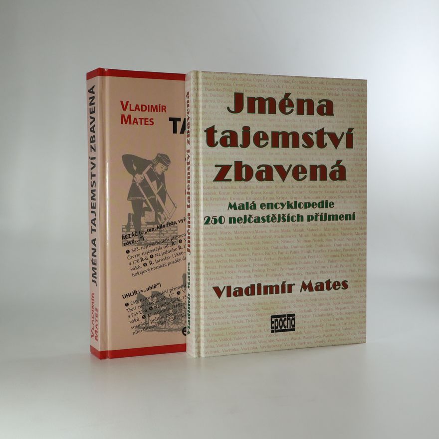 Vladimír Mates Jména tajemství zbavená. Malá encyklopedie nejčastějších příjmení I. a II. díl (ve dvou svazcích)