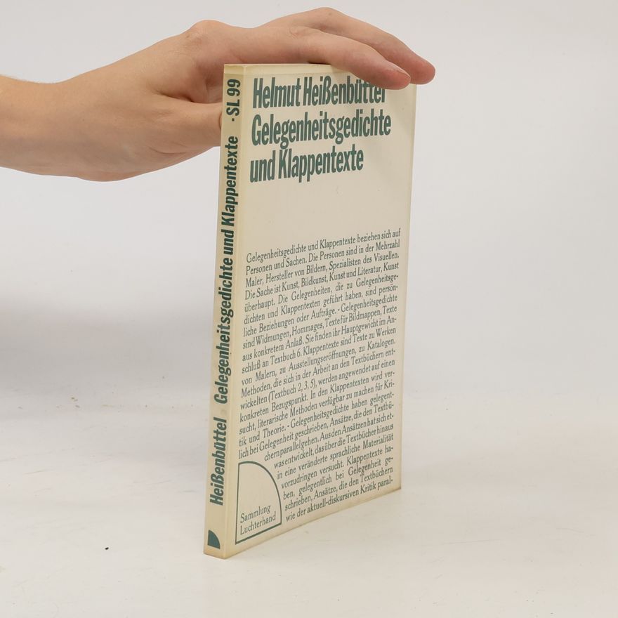 Helmut Heissenbüttel Gelegenheitsgedichte und Klappentexte