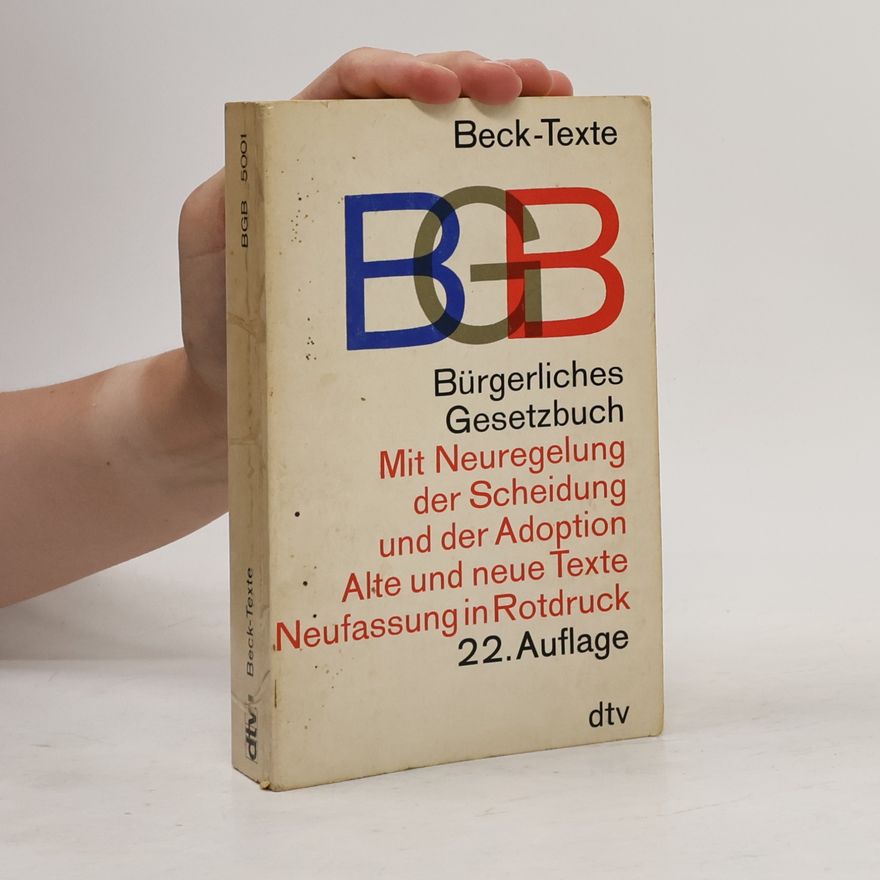 AA.VV. Bürgerliches Gesetzbuch. 22. Auflage