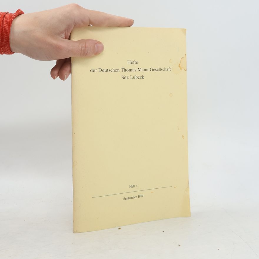 Kurt Leider Hefte der Deutschen Thomas-Mann-Gesellschaft 4