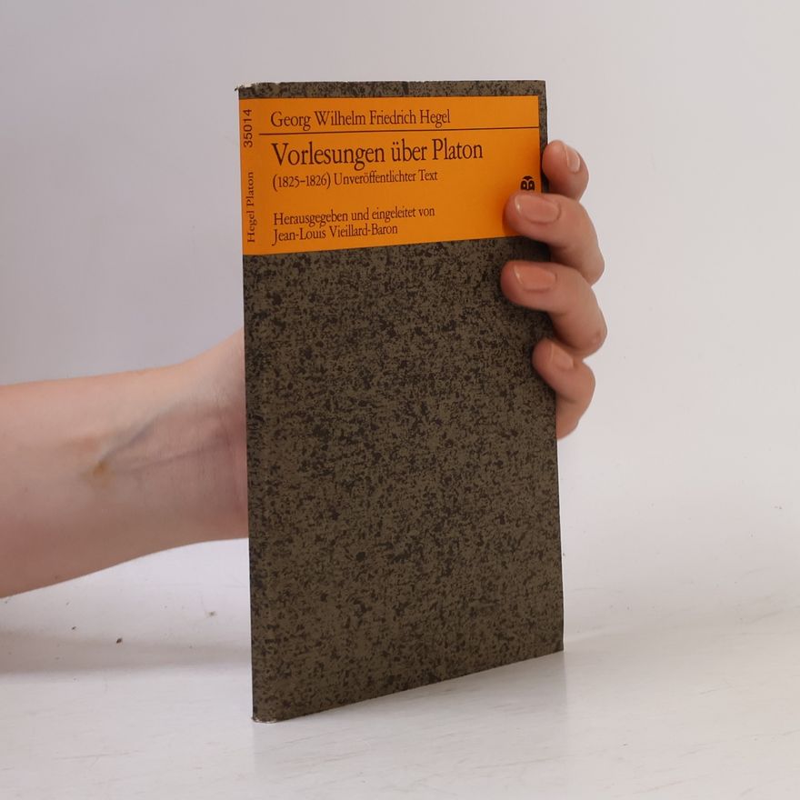 Jean Louis Vieillard Baron Vorlesungen über Platon (1825-1826) Unveröffentlichter Text