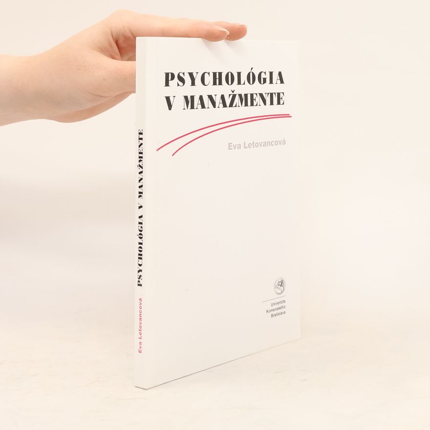 Eva Letovancová Psychológia v manažmente