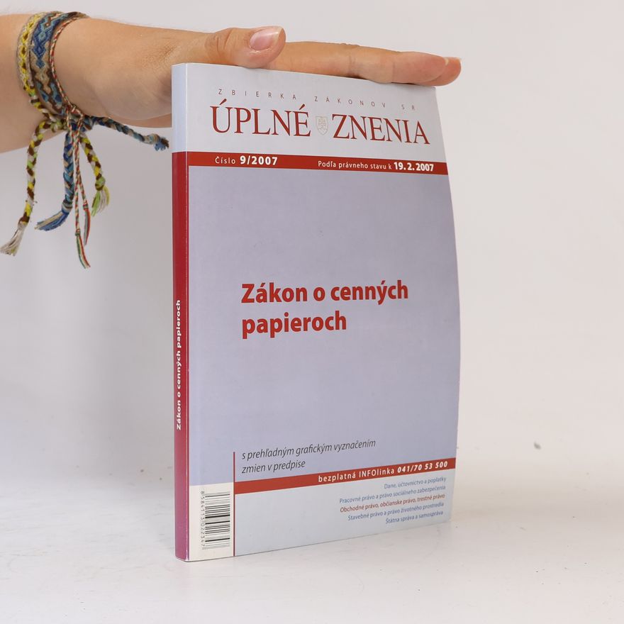 Kolektív autorov Zákon o cenných papieroch