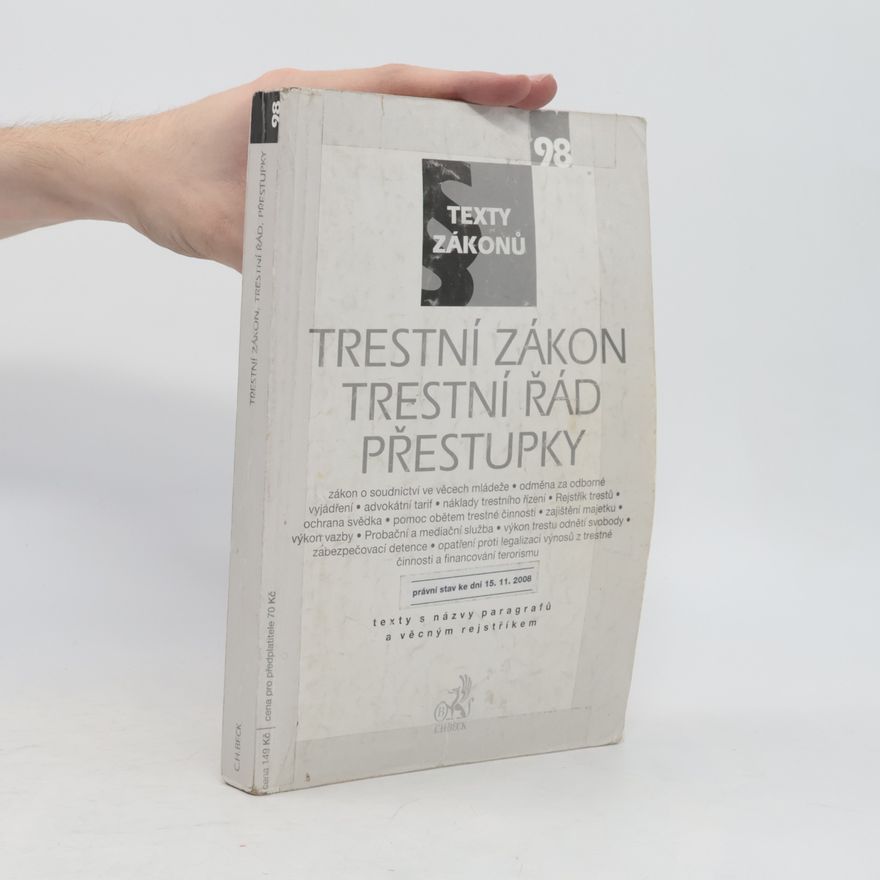 AA.VV. Trestní zákon, trestní řád, přestupky 98