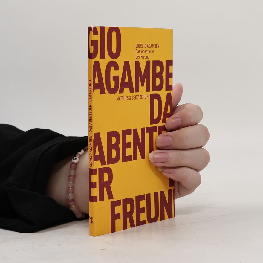 Giorgio Agamben Das Abenteuer, der Freund