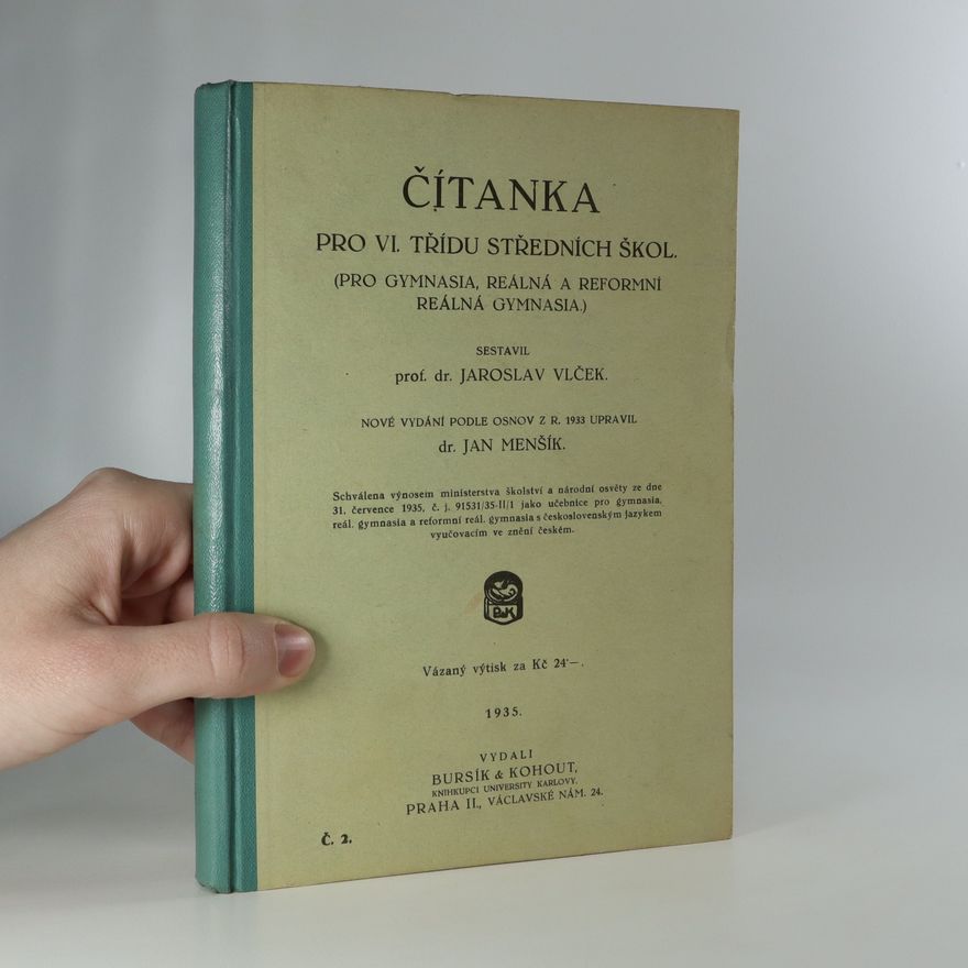 Jan Menšík Čítanka pro VI. třídu středních škol