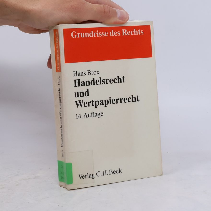 Hans Brox Handelsrecht und Wertpapierrecht