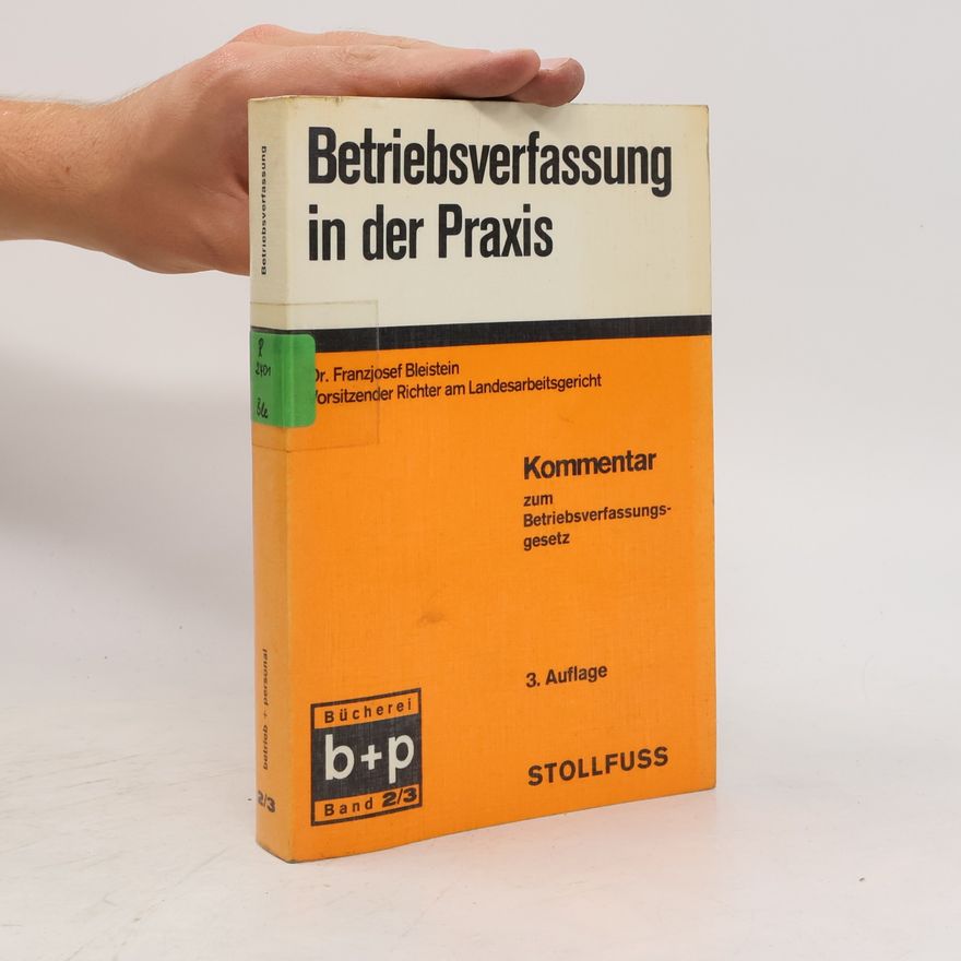 Franzjosef Bleistein Bücherei Betrieb + Personal - 2/3: Betriebsverfassung in der Praxis