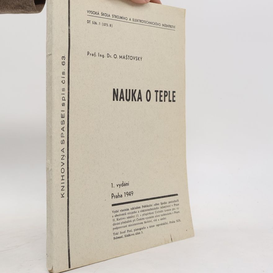 Dr. O. Maštovský Nauka o teple