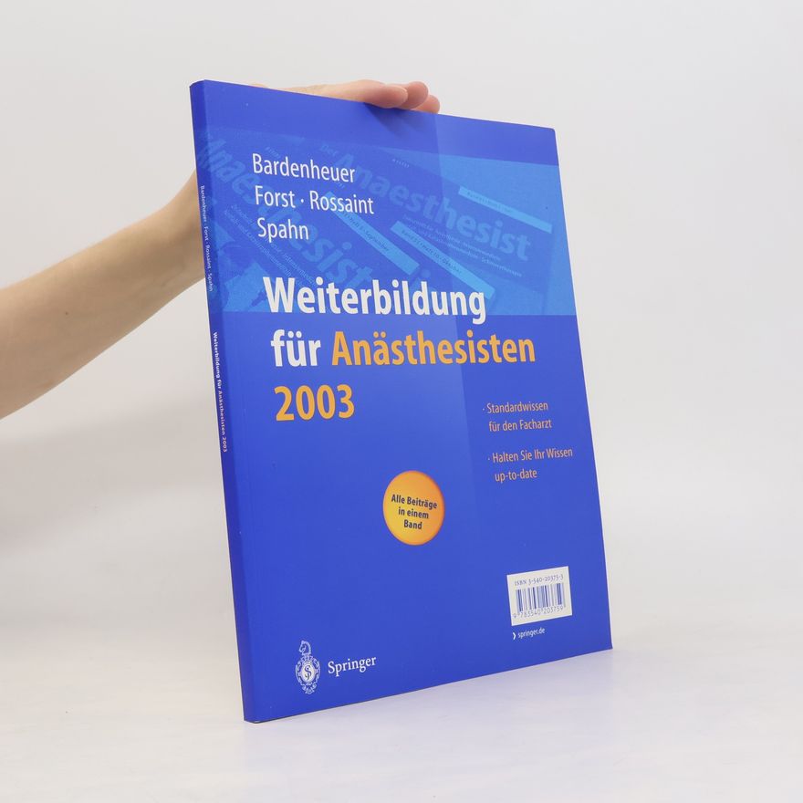 Hubert Josef Bardenheuer Weiterbildung für Anästhesisten 2003