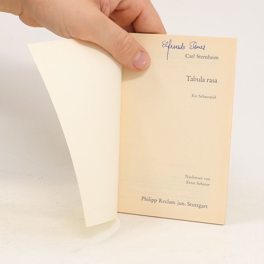 Carl Sternheim Tabula Rasa