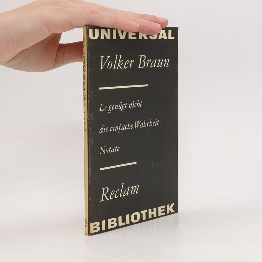 Volker Braun Es genügt nicht die einfache Wahrheit