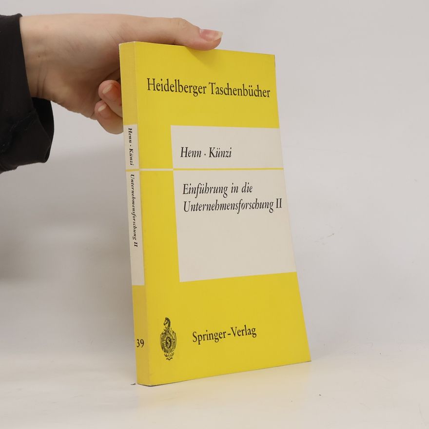 Autorenkollektiv Einführung in die Unternehmensforschung II.
