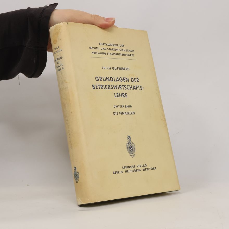 Erich Gutenberg Grundlagen der Betriebswirtschaftslehre 3