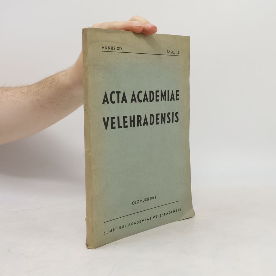 Autores varios Acta Academiae Velehradensis