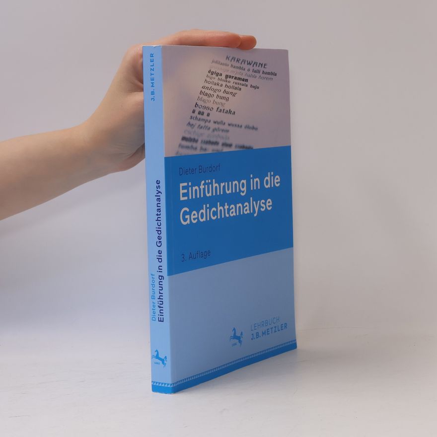 Dieter Burdorf Einführung in die Gedichtanalyse