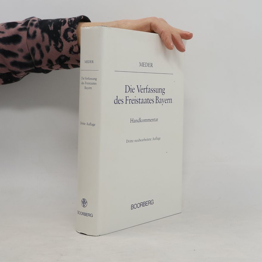 Theodor Meder Die Verfassung des Freistaates Bayern