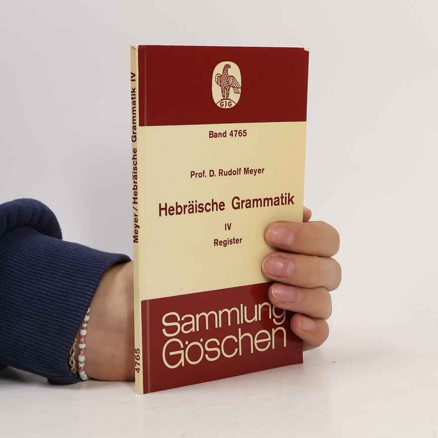 Rudolf Meyer Hebräische Grammatik - Register