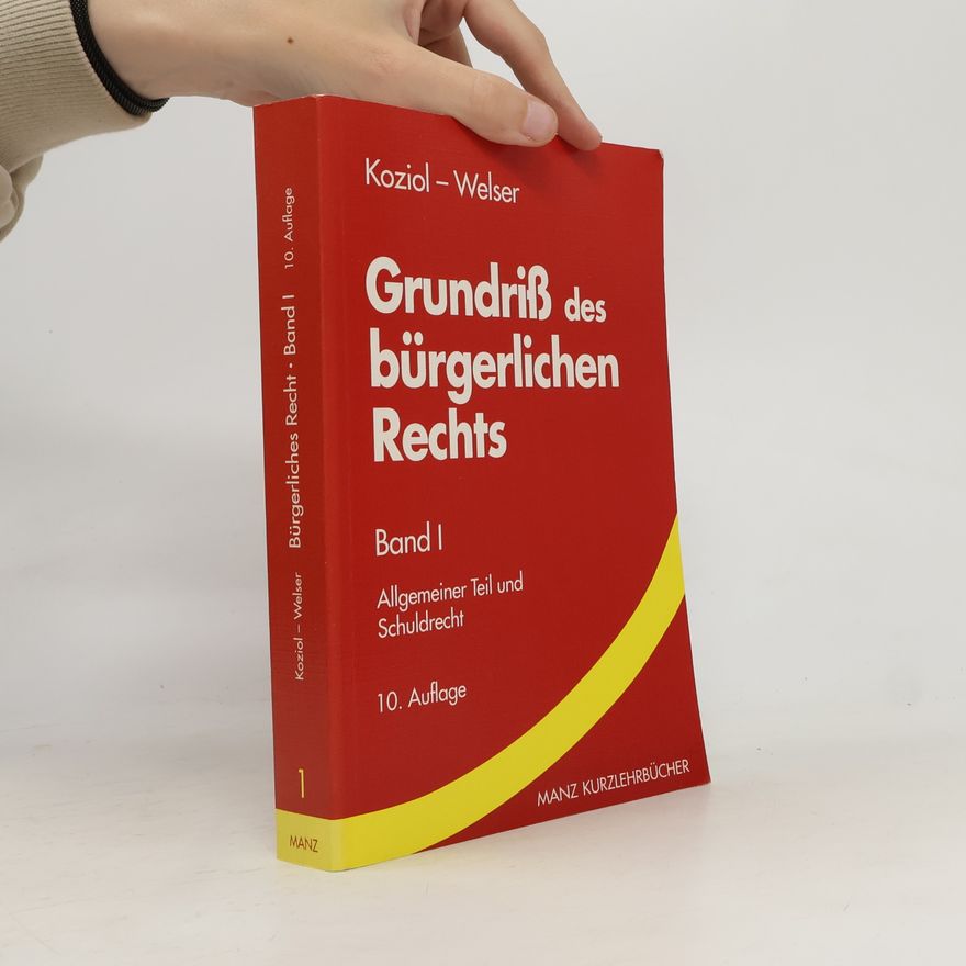 Helmut Koziol Grundriß des bürgerlichen Rechts. Band I
