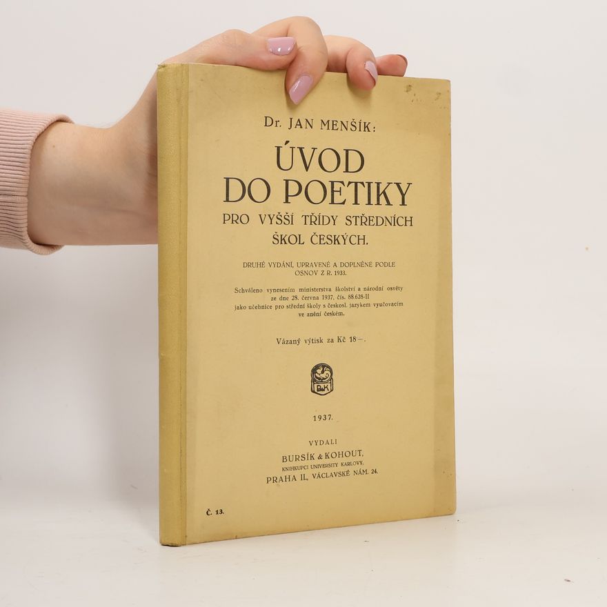 Jan Menšík Úvod do poetiky pro vyšší třídy středních škol českých