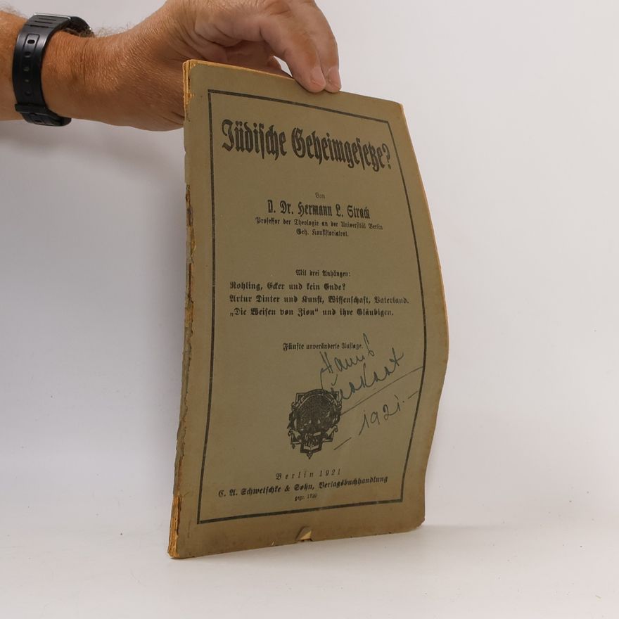 Hermann Leberecht Strack Jüdische Geheimgesetze?