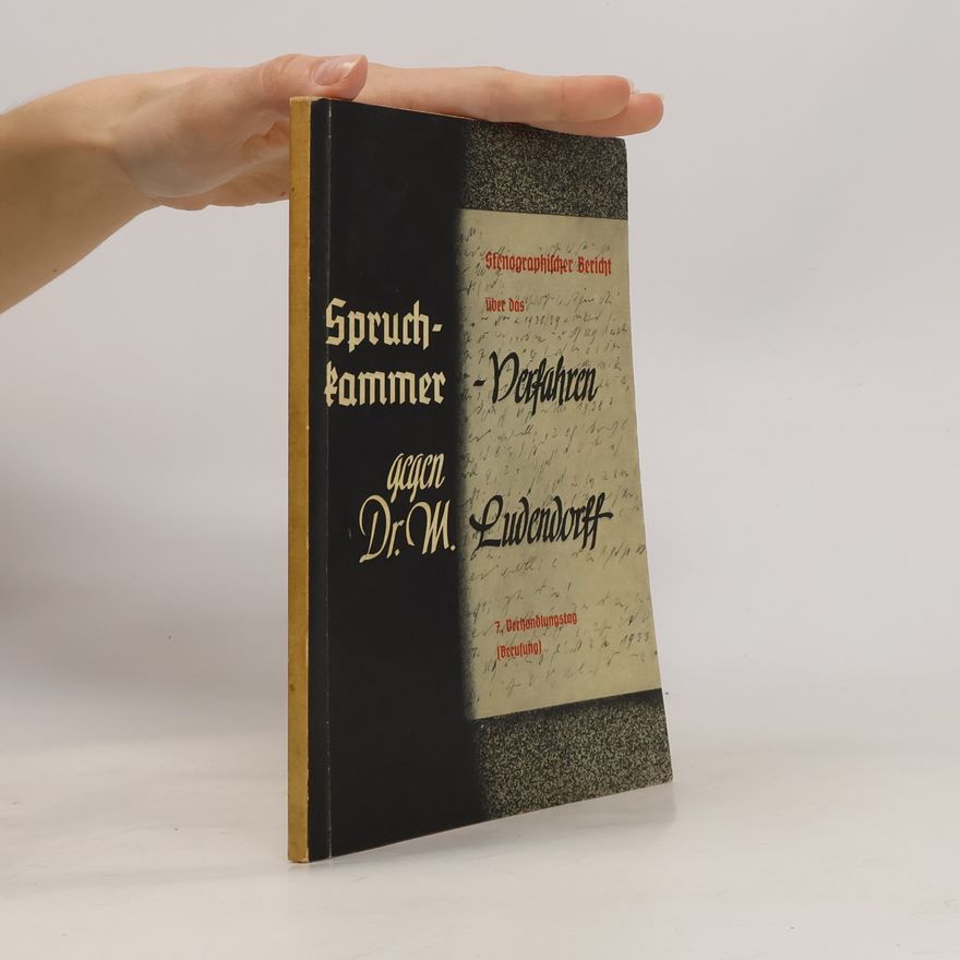 Various authors Spruchkammer-Verfahren gegen Dr. M. Ludendorff