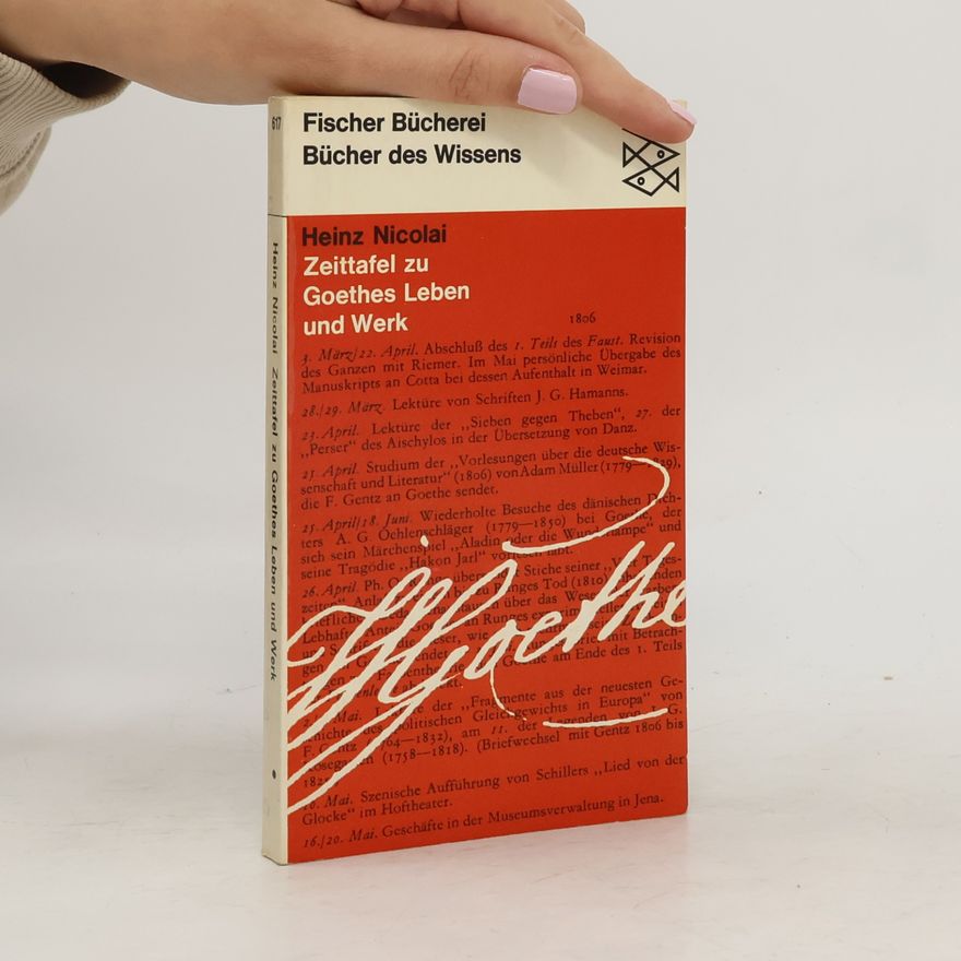 Heinz Nicolai Zeittafel zu Goethes Leben und Werk