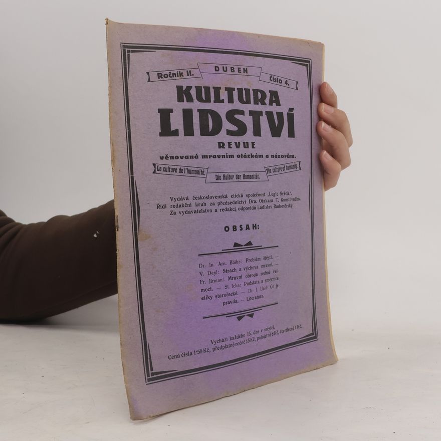 Arn. Bláha Kultura lidství Ročník II. Číslo 4.