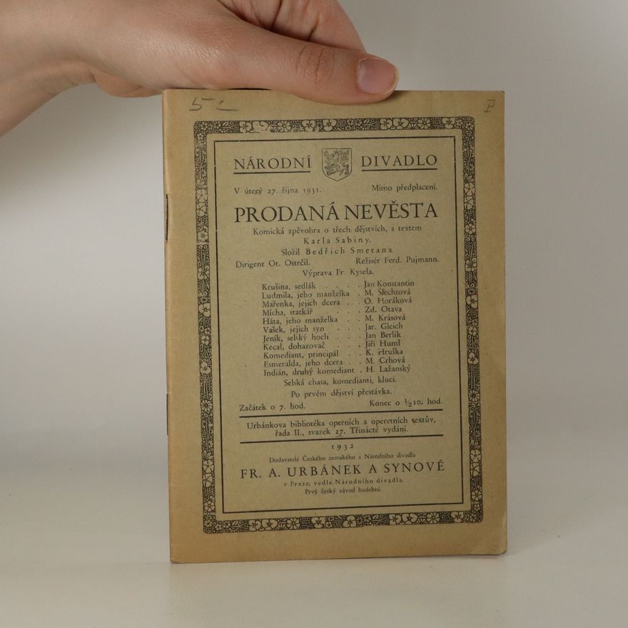 Bedřich Smetana Prodaná nevěsta