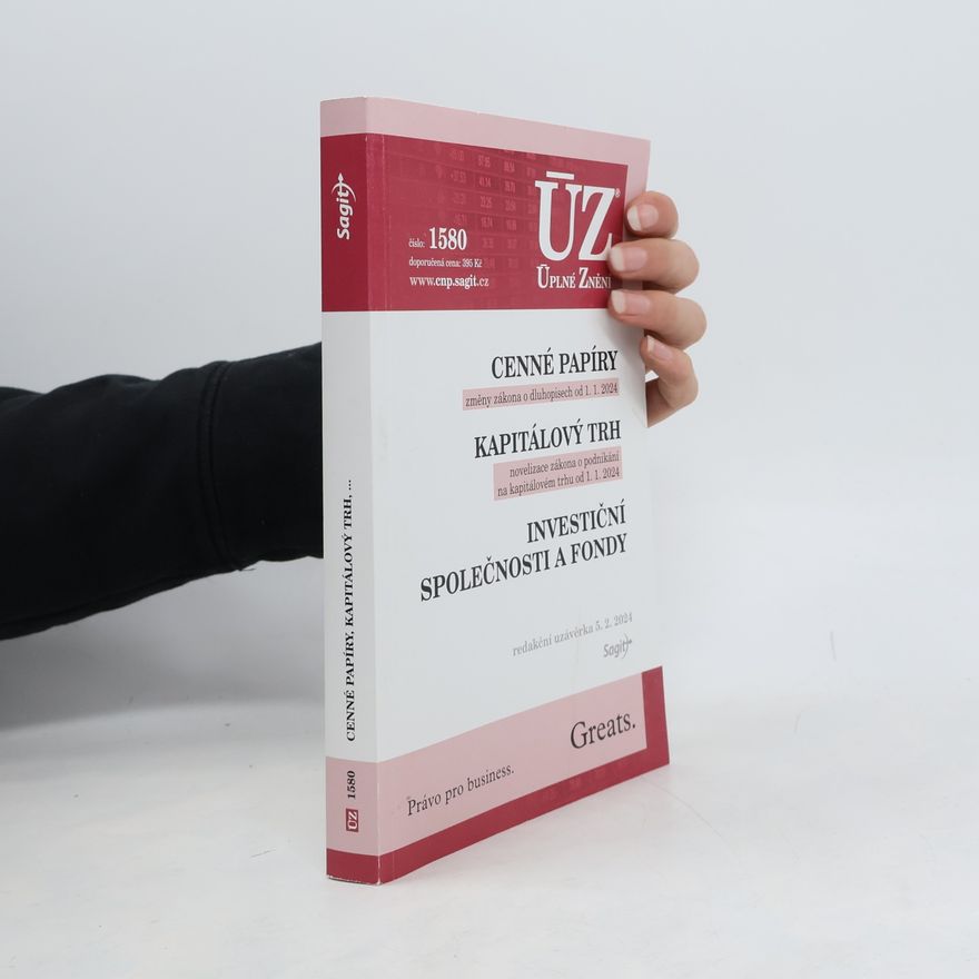 Collectif d'auteurs ÚZ 1580 Cenné papíry, Kapitálový trh, Investiční společnosti a fondy, Komoditní burzy